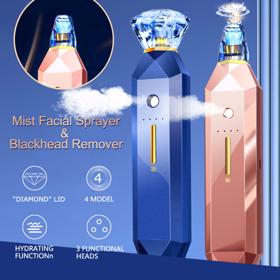 Blackhead Remover Machine, 2-IN-1 Blackhead Remover Vacuum Pore Cleaner Acne Remover Mist Facial Sprayer Skin Mouisture Nose Face Deep Cleansing Skin Care