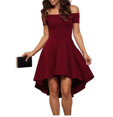 Sexy Off the Shoulder Asymmetrical Hem Summer Dress