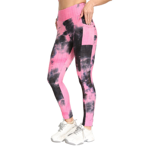 Ink Tie-Dye Jacquard Side Pocket Yoga Pants