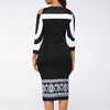 New Color Contrast Printing Buttock Pencil Skirt