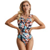 V-neck Sleeveless Backless One-piece Swimsuit