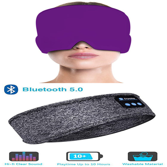 Wireless Bluetooth Sleeping Headphones Headband Thin Soft Elastic Comfortable Music Ear Phones Eye Mask For Side Sleeper Sports