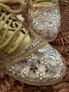 Hand crafted Golden bridal sneakers