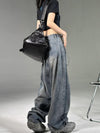 High Street Special-interest Design Wide Leg Washed Jeans