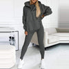 Women's Sports Suit, 3pcs Women's Sports Suit Loose Hooded Pockets Sweatshirt And Vest And Slim Trousers