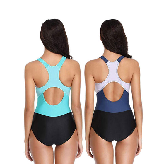 Sports slim backless one-piece swimsuit