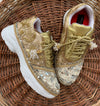 Hand crafted Golden bridal sneakers