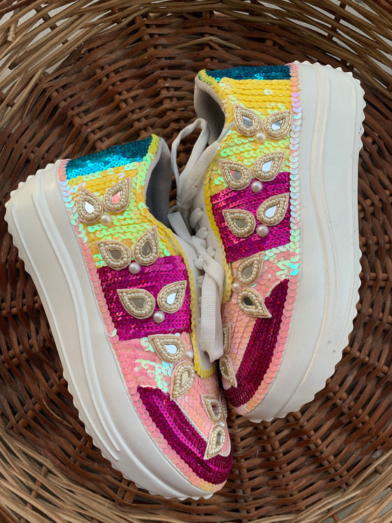 Sequin Theme Multi-Colored Sneakers