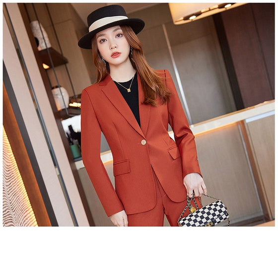 Women's Professional Suits, Autumn And Winter Professional Suit Women's Dress President's Formal Dress