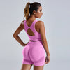 Women's Yoga Set, 2pcs Yoga Set Women's Vest And Shorts Tracksuit Seamless Workout Sportswear Gym Clothing High Waist Leggings Fitness Sports Suits