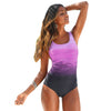 Gradient one-piece swimsuit women's solid color