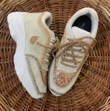  Tan Peach with Ivory Color Hand Work Sneakers