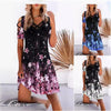 Floral Printed V-neck Short Sleeve Dress Women