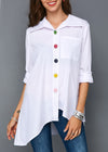 Women's shirt  colorful button simple tops