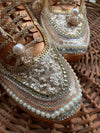 Rhinestone/Pearl in Copper Shade Hand Work Sneakers