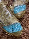 Sky Blue and Golden Bridal Sneakers