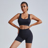 Women's Yoga Set, 2pcs Yoga Set Women's Vest And Shorts Tracksuit Seamless Workout Sportswear Gym Clothing High Waist Leggings Fitness Sports Suits