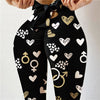 Sexy High-waist High-stretch Yoga Pants With Bow Print Hips