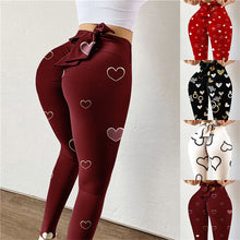  Sexy High-waist High-stretch Yoga Pants With Bow Print Hips
