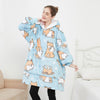 Women's Hooded Lazy Blanket Flange Sherpa Sweatshirt