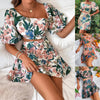 Women's Floral Short Sleeve Dress Two Piece Set