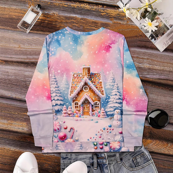 Christmas Christmas Building Snowman Snowflake Graphic Sweater